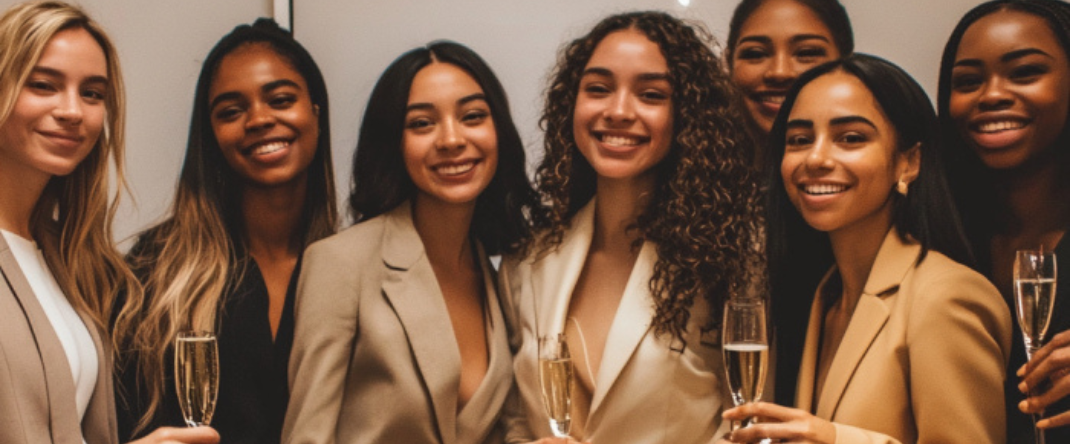 business women celebrating success